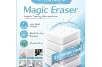 Magic Eraser | Pack of 4 | Scratch Free, Chemical Free, Multisurface Cleaner | Remove 100+ Stains from Walls, Shoes, Furniture, Switch Board & Kitchen | Tough on Stains & Gentle on Surface