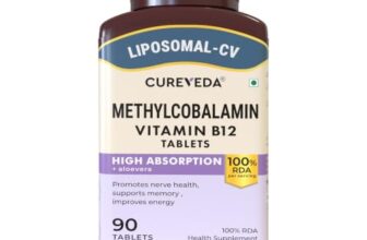 Cureveda Liposomal Vitamin B12 1500 mcg Tablets, 90 Count